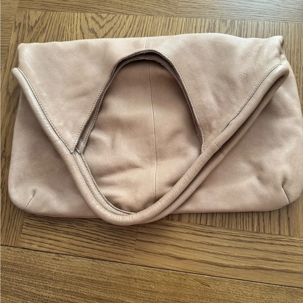 Anthropologie Blush Pink Leather Hobo Bag